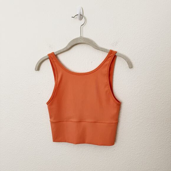 [Lululemon] Golden Apricot Power Pivot Ribbed Cropped Tank Top Reversible Size 4 - Picture 4 of 11